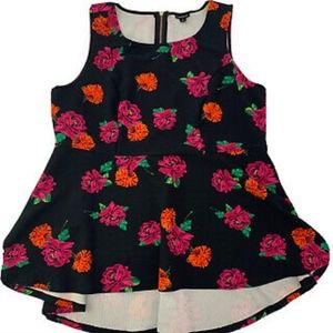 Torrid NWT Black Flower Gorgeous Sleeveless Top Plus Size 3